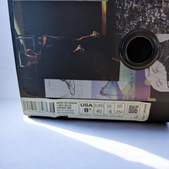 Nike Sheila Rashid X Air Jordan 1 Mid "Unite" Purple and Grey, 8.5 - Picture 7 of 7